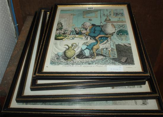 5 coloured prints - Rowlandson